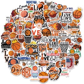 100 Pieces Basketball Stickers for Water Bottle Cute Basketball Gifts Sports Stickers for Kids Teens Adults, Basketball Party Favor