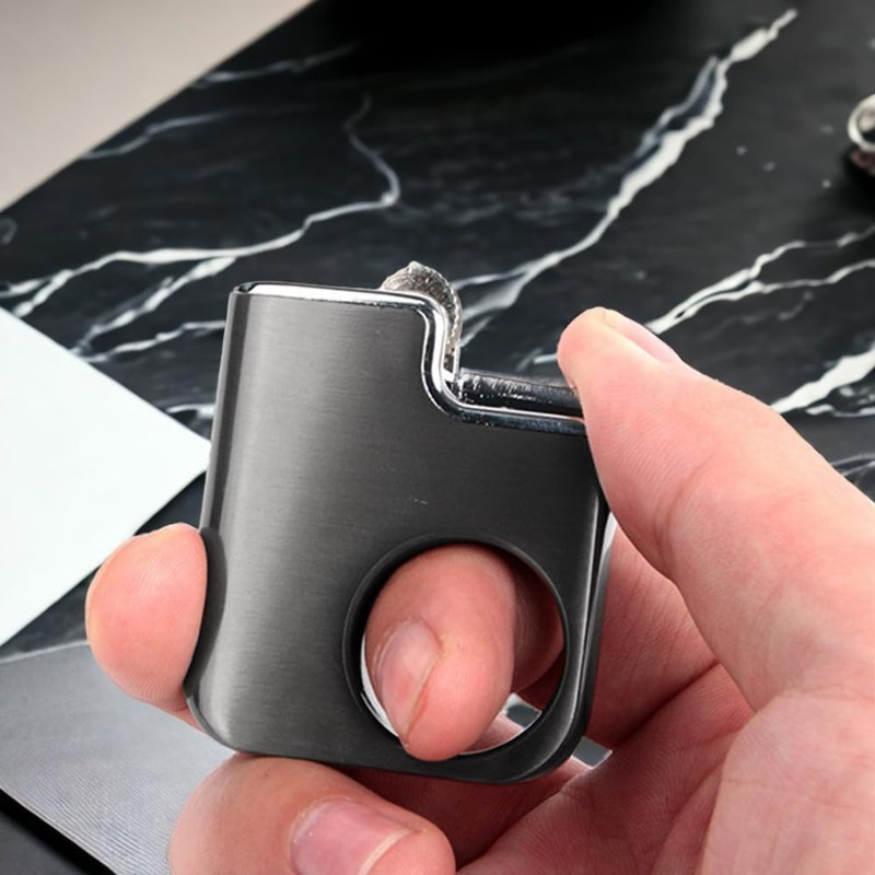 Creative Ring Buckle Grinding Wheel Lighter, Butane Torch Soft Flame,