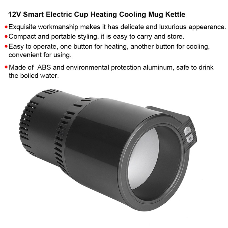 ABS Aluminum 12V Smart Electric Cup Heating Cooling Mug Kettle