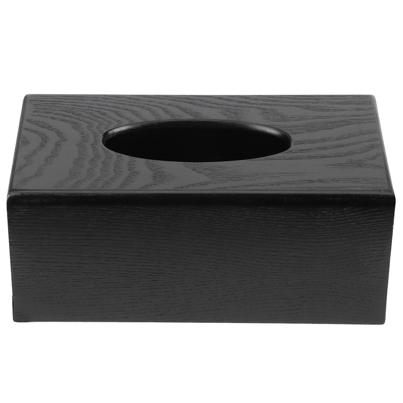 Black Wooden Tissue Box Napkin Case Elegant Style Tissue Holder