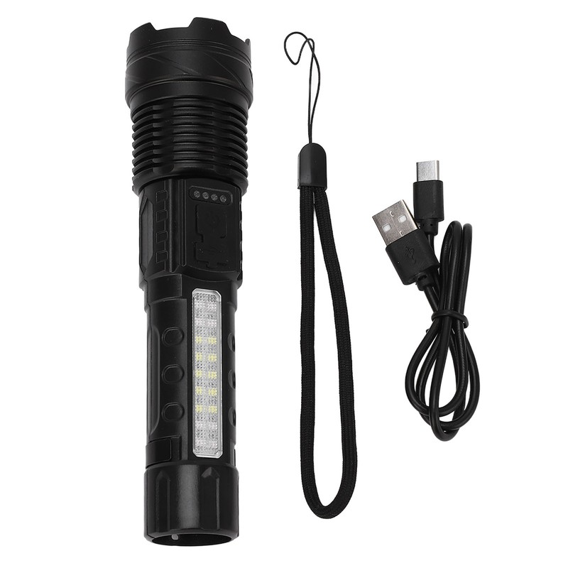 LED Bright Flashlight COB Work Light USB Rechargeable IPX4 Outdoor