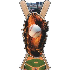 Wet Paint SP13416 New York Baseball Glove Ball Crossed Bats Cardboard Cutout Standee Stand