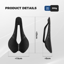 ROCKBROS Bike Seat 3D Printed Bike Saddle Comfortable Bicycle Seat Cushion Breathable Waterproof Cycling Saddle Ergonomics Design for Mtb Mountain Bike Exercise Bike Road Bike Men and Women