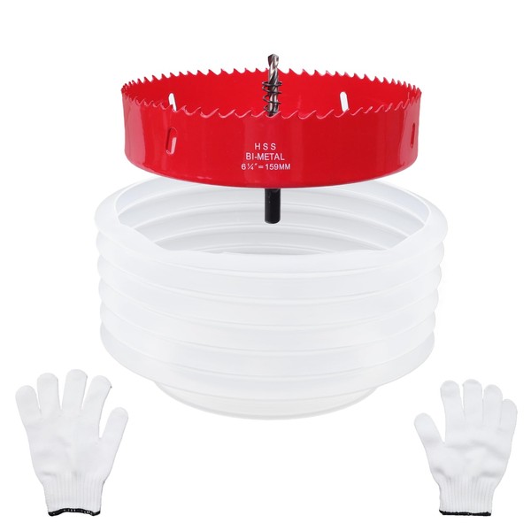 Nicerity 6-1/4 Inch Hole Saw with 160mm Dust Bowl Catcher