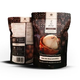 Ong Ba Premium Vietnamese Roasted Macadamia Nuts, Unsalted, In-shell | 500g | 17.6 oz | Pack of 2