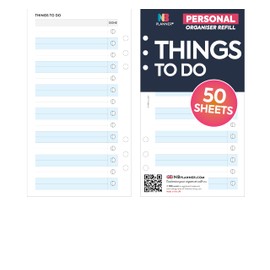 Personal size Things To do organiser refill planner insert | Filofax personal Compatible | 95 x 171mm