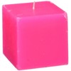 Zest Candle Pillar Candle, 3 by 3-Inch, Hot Pink Square