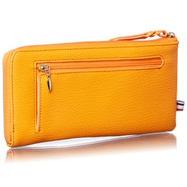 Cox Sportif Long Wallet, Spring Wallet, Limited Size, Thin, Lightweight, L-Shaped, Zipper, orange