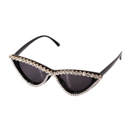Naimo Sparkling Crystal Cat Eye Sunglasses UV Protection Rhinestone Sunglasses