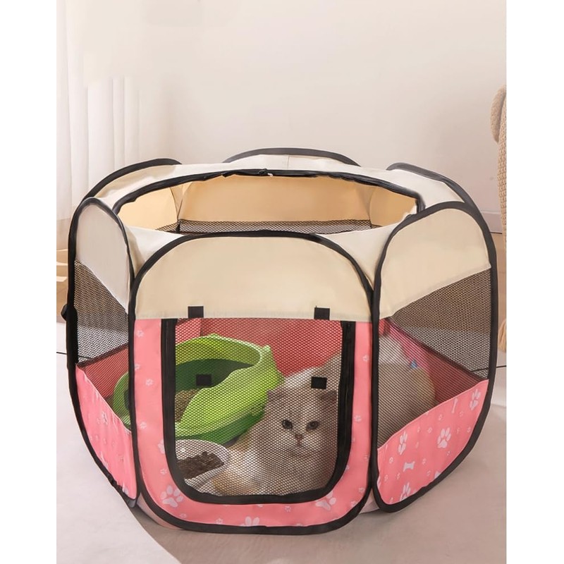 Benebomo Hexagonal Pet Folding Circle Cat Cage Mesh Circle Pet