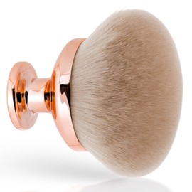 Blend & Blur Extra Large Body Makeup Brush for Self Tanner,Leg Makeup & Bronzer Self Tan Applicator, 90mm Wide Round Head Kabuki Brush For Application with Drawstring Bag (Rose Gold)