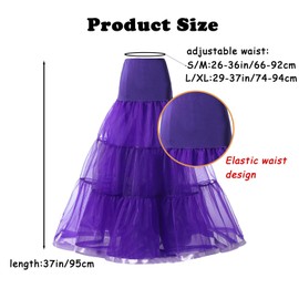 YYKSYDPT 1950s A-Line Long Ankle Length Petticoats Skirts Wedding Half Slips Crinoline Underskirt Vintage Skirt (US, Alpha, X-Large, Regular, Regular, White)