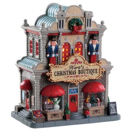 LEMAX 85344 Caddington Collection Nora’s Christmas Boutique Lighted Building, 8.39-inches x 7.17-inches x 4.80-inches