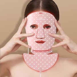 Terapia de luz roja para rostro y cuello, Máscara LED Facial, máscara de luz roja de 7 colores para rostro y cuello, nfrarrojo cercano de 850 nm, 240 LED, dispositivo para el cuidado de la piel