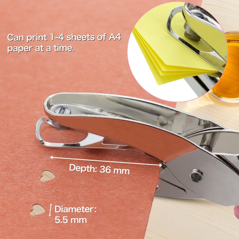 Hole Punch for Paper Crafts-Single Shape Metal Handheld Portable for