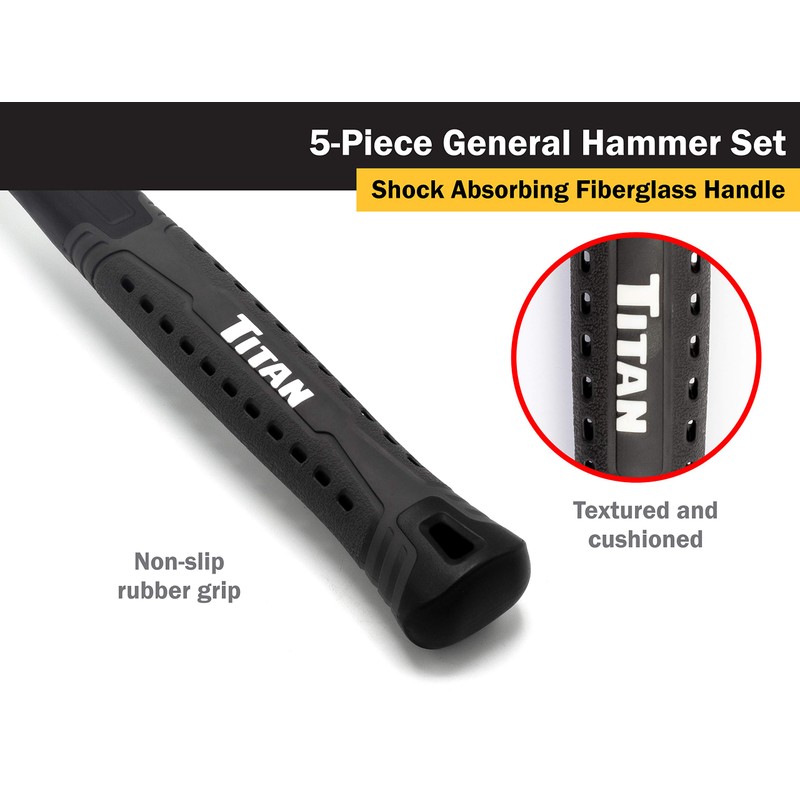 Titan 63125 5-Piece Hammer Set, Includes 16oz & 32oz Ball