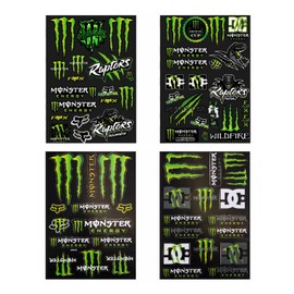 latikaly Car Motorcycle Helmet Racing Logo Motorcycle Stickers Motorcycle Scooter Universal Sponsor Stickers Drink Brand Race Team Style Waterproof Sunproof Non-Reflective 4 Pcs Set