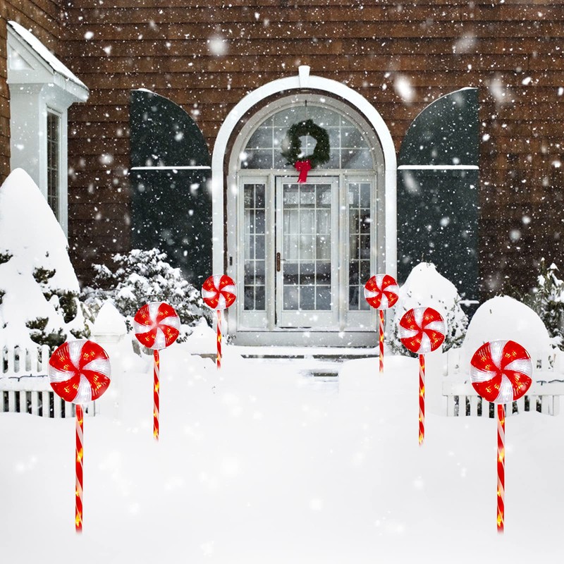 Lollipop Christmas Pathway Lights Outdoor - 3 Pack 29 inches