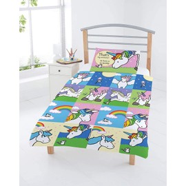 dreamtex That's Not My Unicorn Duvet Cover Pillowcase Bedding Set suitable for Junior, Toddler And Cot bed