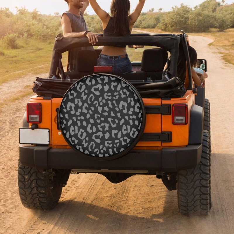 Foruidea Leopard Print Spare Tire Cover Wheel Tire Cover Fit