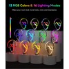 PutWish Modern Table Lamps - 16 Modes Color Changing Spiral