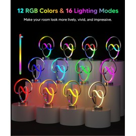 PutWish Modern Table Lamps - 16 Modes Color Changing Spiral LED Lamp, Dimmable with Memory Function, Touch & Remote Control for Nightstand, Ideal Gift