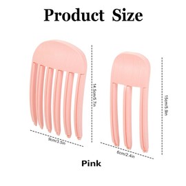2Pcs Wind Shaping Styling Comb, Instant Hair Root Lifting Clips,Volumizing Hair Root Lifting Combs Set,Wind Shaping Styling Comb for Fluffy Bangs,High Skull Artifact No Trace Hair Clip (Pink)