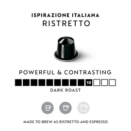 Nespresso Original Coffee Pods - 50 Inspiranzione Ristretto Capsules for Nespresso Machines. Make Espressos, Cappuccino and Macchiato at home. Made with Robusta coffee beans. Recyclable Pods