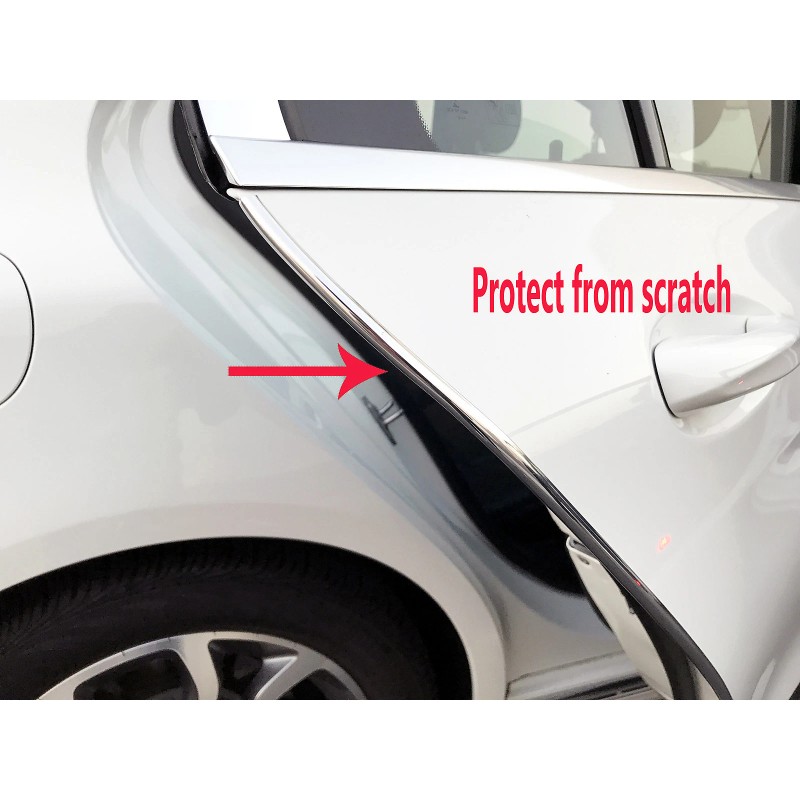 MyFrameAccessory 4pcs CHROME DOOR EDGE GUARD Flexible Protection Trim Molding