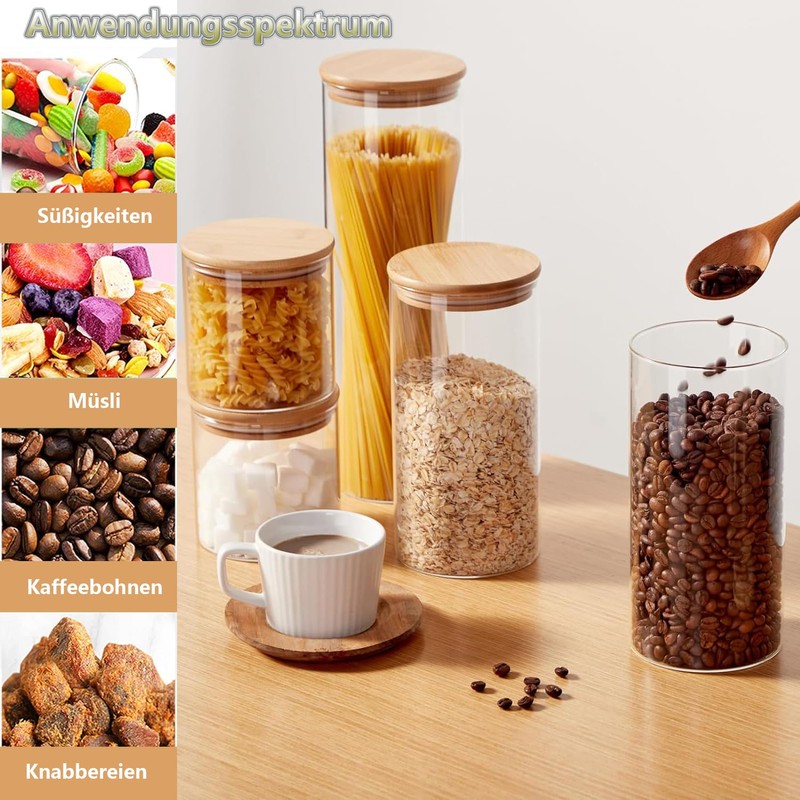 LATRAT Storage Jars with Lid Set, Storage Airtight Storage Jars