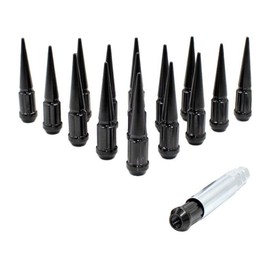 Z-Ryixiu 20 Spike 3" Spline Bulge Acorn Lug Nut Black 1/2-20 Tuner Small Diameter Removal Tool Steel for Lincoln,for Ford Chrome 14mm,17mm,19mm-Hex/Wrench Size 6803SPIKEBK