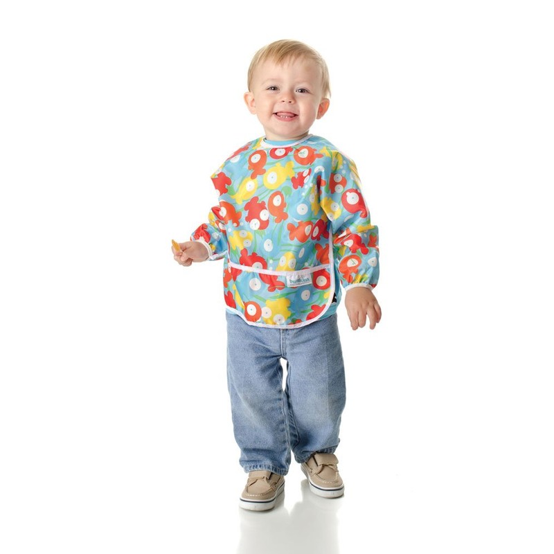 Bumkins Sleeved Bib, Easy Wipe, Soft, Lightweight, Machine Washable and