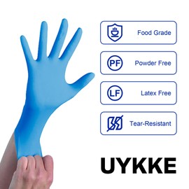 UYKKE Nitrile Disposable Gloves 4 Mil Nitrile Cleaning Gloves Latex Free for Food Prep, Cooking,Lab,Home,Salon&Tattoo