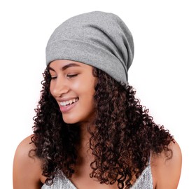 Alnorm Unisex Chunky Soft Stretch Winter Skully Cap Ski Knitted Hat Light Hemp Grey