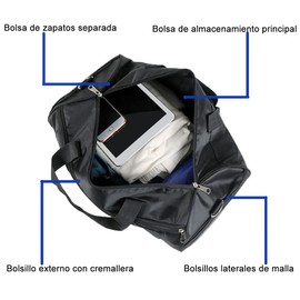 Maxgeen Bolsa de Deporte para Hombre y Mujer,Bolsas Deportiva de Viaje Nailon,Bolsa Gimnasio Grande con Compartimento para Zapatos para Natación,Yoga y Viaje