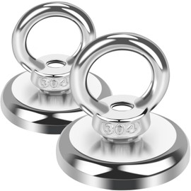 Aenienoe Strong Neodymium Magnets Fishing 125lb Pulling Force Heavy Duty 1.42 inch(36mm) Extra Strong Magnet Industrial Magnets 2 Pack