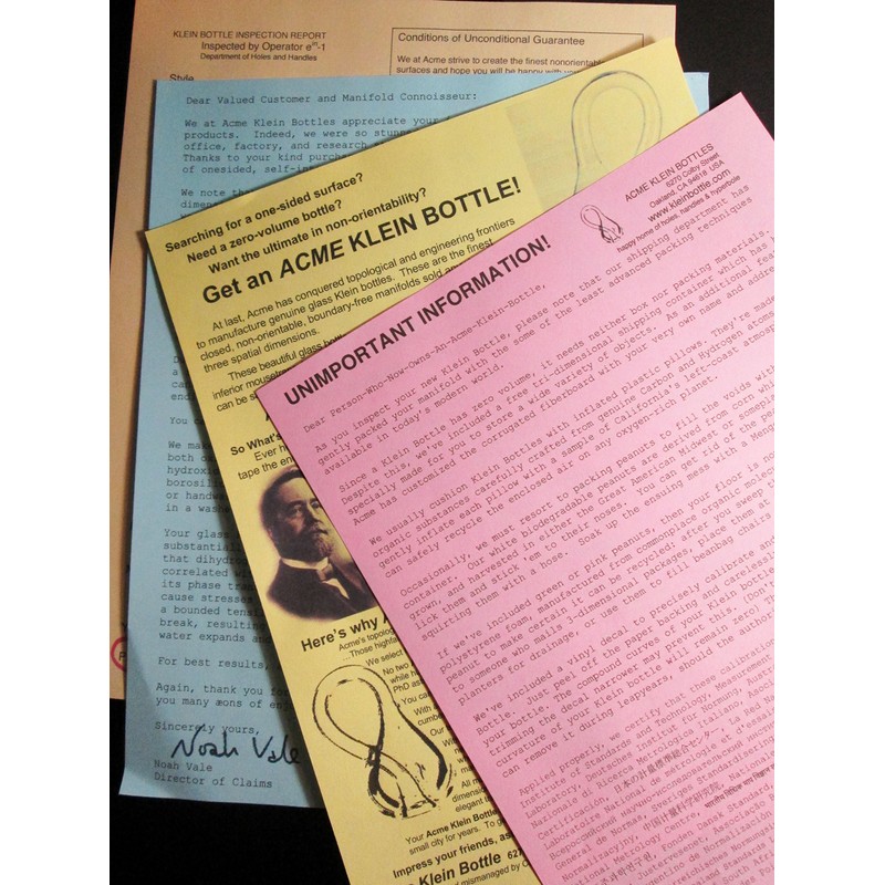 Handmade Glass Klein Bottle