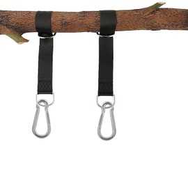 Taeku Swing Attachment, 1 Pair Tear-Resistant Polyester Hammock Hanging Chair Attachment Cable Pull Suspension Straps with 2 Carabiners for Fitness Camping Picnic Outdoor (25 cm)