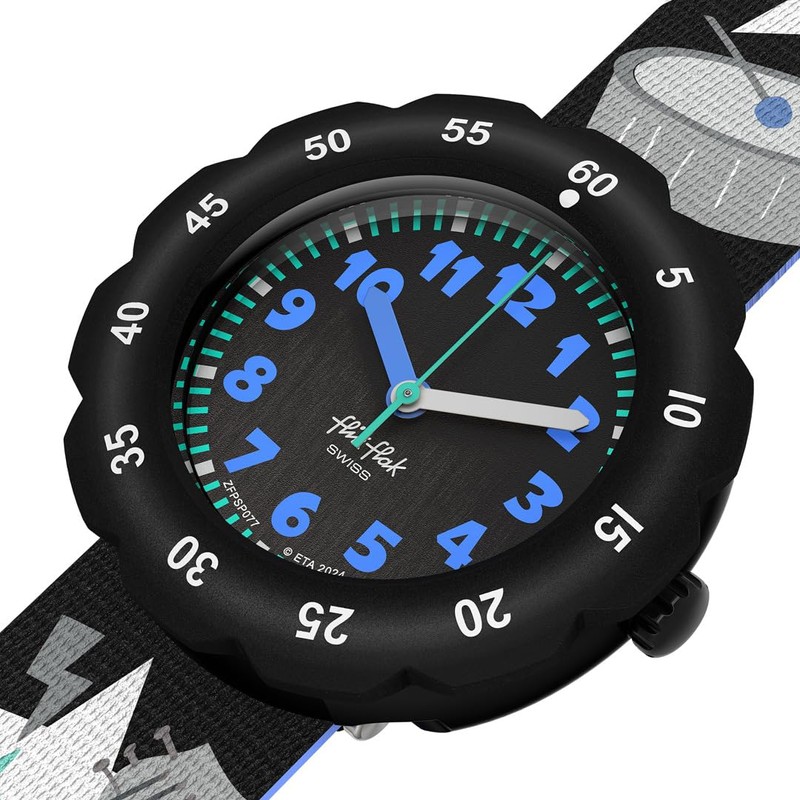 Swatch FPSP077 Flick Flak Stage Star Wristwatch, Boys, Black