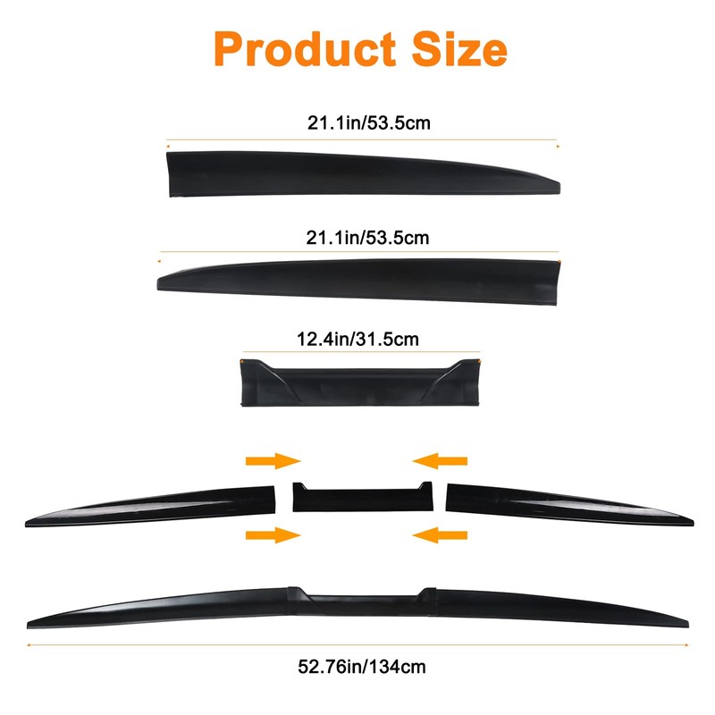 Rear Spoiler Wing Fit for 2011-2018 VW Jetta,3pcs Abs Truck