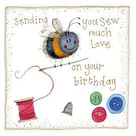Alex Clark Sewing Bee Foil Birthday Card
