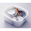 Inomata-k Feeling Square Washtub, 35 cm Width, Pearl White