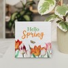 Country Farmhouse Spring Flowers Wood Box Sign Decor Desk Sign