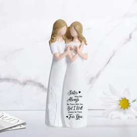 QZYLHSM Sister Gifts for Women,Sister Figurines, 8 for Christmas,Birthday,Sisters' Day (White)