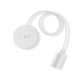 Vecys White Pendant Light Fitting,Ceiling Fitting Set with 100cm Adjustable Flexible Cable,E27 Screw Lamp Holder for Ceiling Pendant(1PCS)