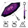 Wxjiahetai Inverted Reverse Umbrella with C-shaped Handle Windproof Upside Down