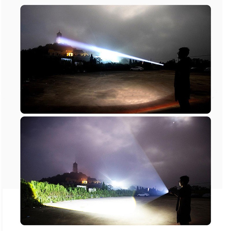 Telescopic Focus Flashlight XHP160 LED Super Bright Flashlight for Camping