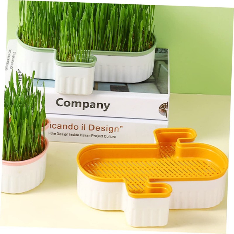 Gatuida 2pcs Hydroponic Cat Grass Box Soilless Planting Pot for