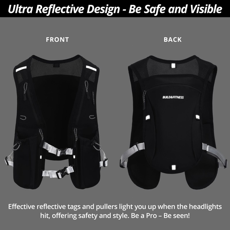 Running Hydration Vest for Women and Men, 8 Pocket, Quick