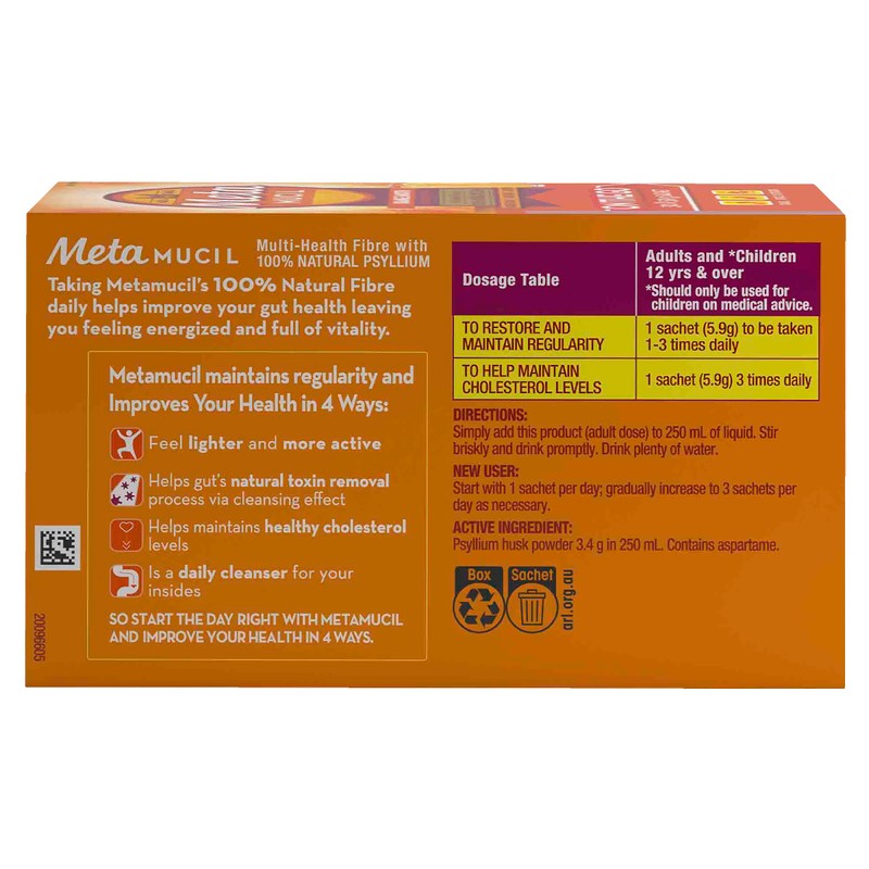 Metamucil Daily Fibre Supplement Smooth Orange, 30 Doses